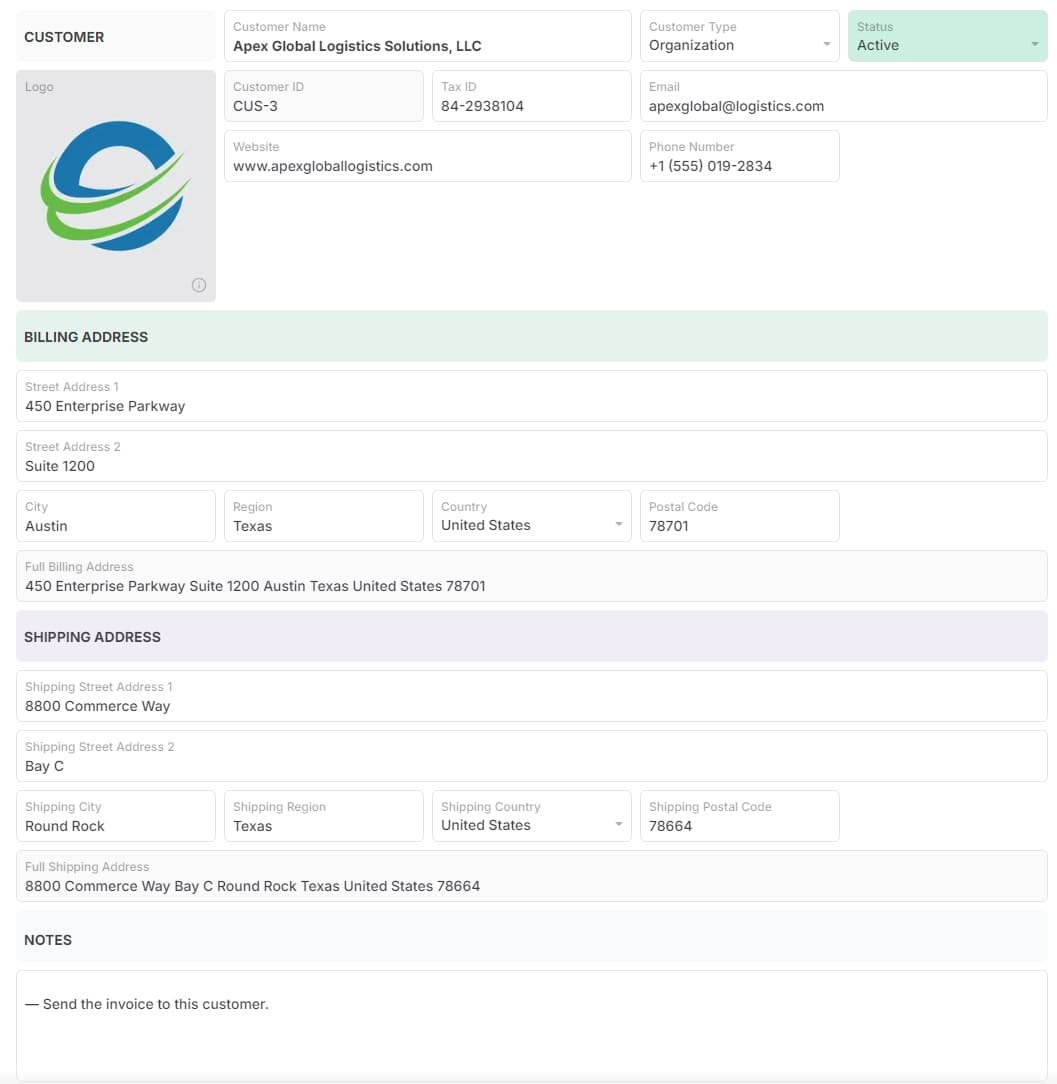 Customer template preview