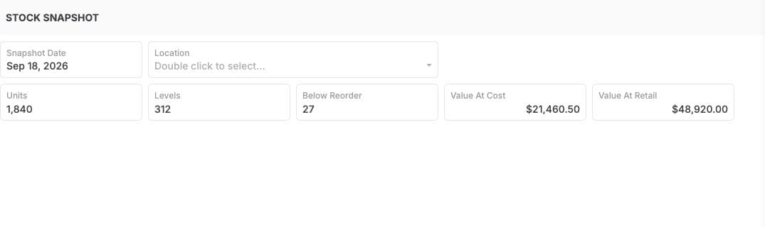Stock Snapshot template preview